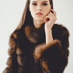 Marten Real Fur Jacket Brown Womens Winter Coat Bomber - Etsy