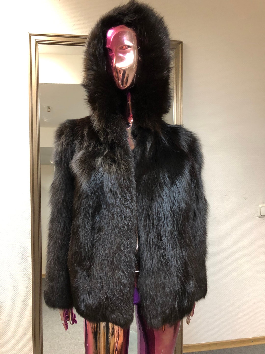 Brown Hodded Fox Fur Coat Womens Winter Jacket - Etsy