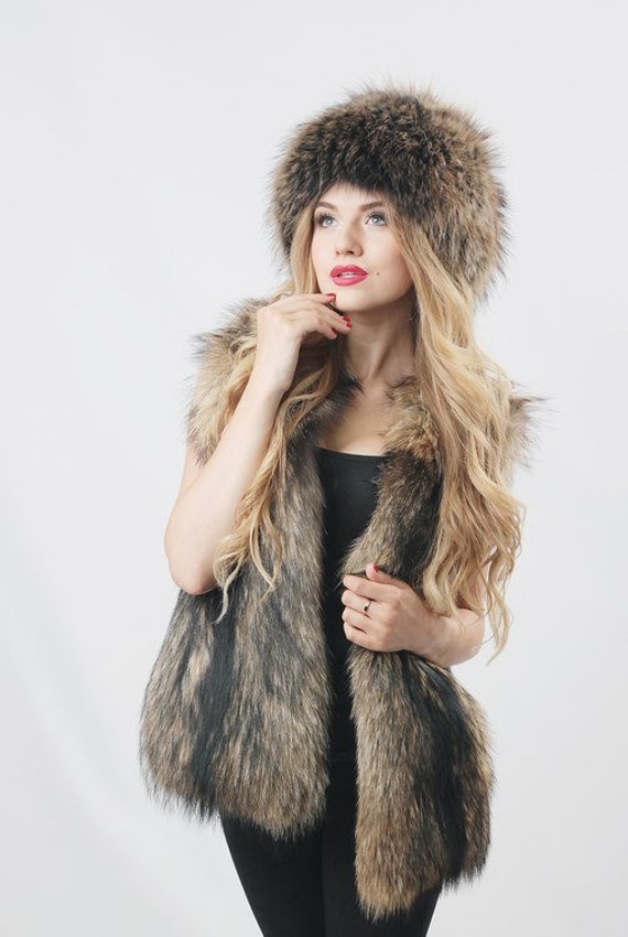 Real Fur Vest for Women Winter Sleeveless Jacket | Etsy