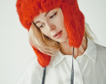 Brillabenny Cappello Colbacco Donna Vera Pelliccia Volpe E Visone Lusso Inverno Neve PON PON Fascia Modello Russia (Bianco Sfumature 2 - Foto 9