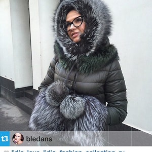 Faux Silver Fox Muff