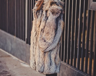 レディース シルバークロスフォックスファーコート｜ロング丈オーバー