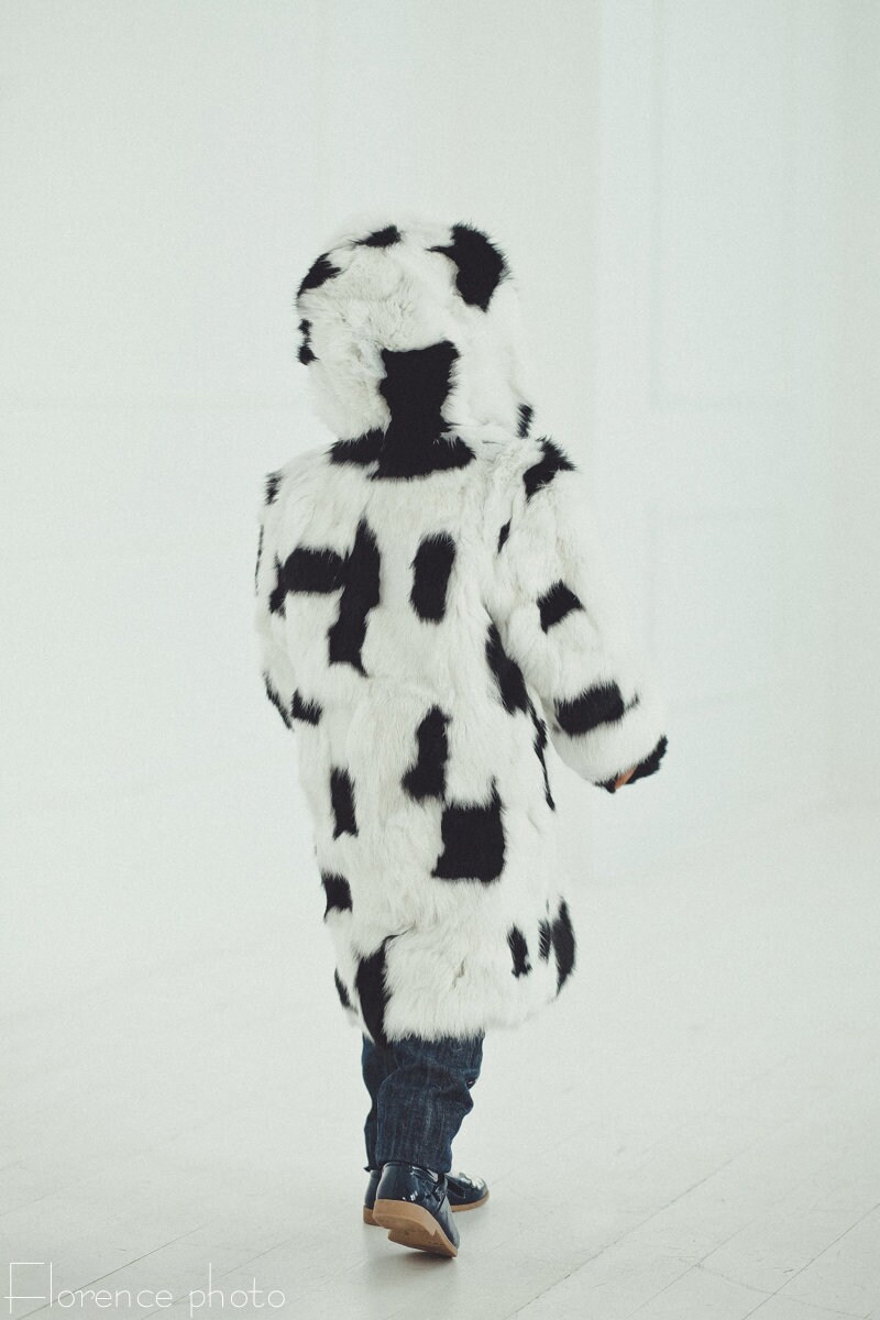White&Black Girls Fur Coat Baby Girl Coats Kids Winter Etsy