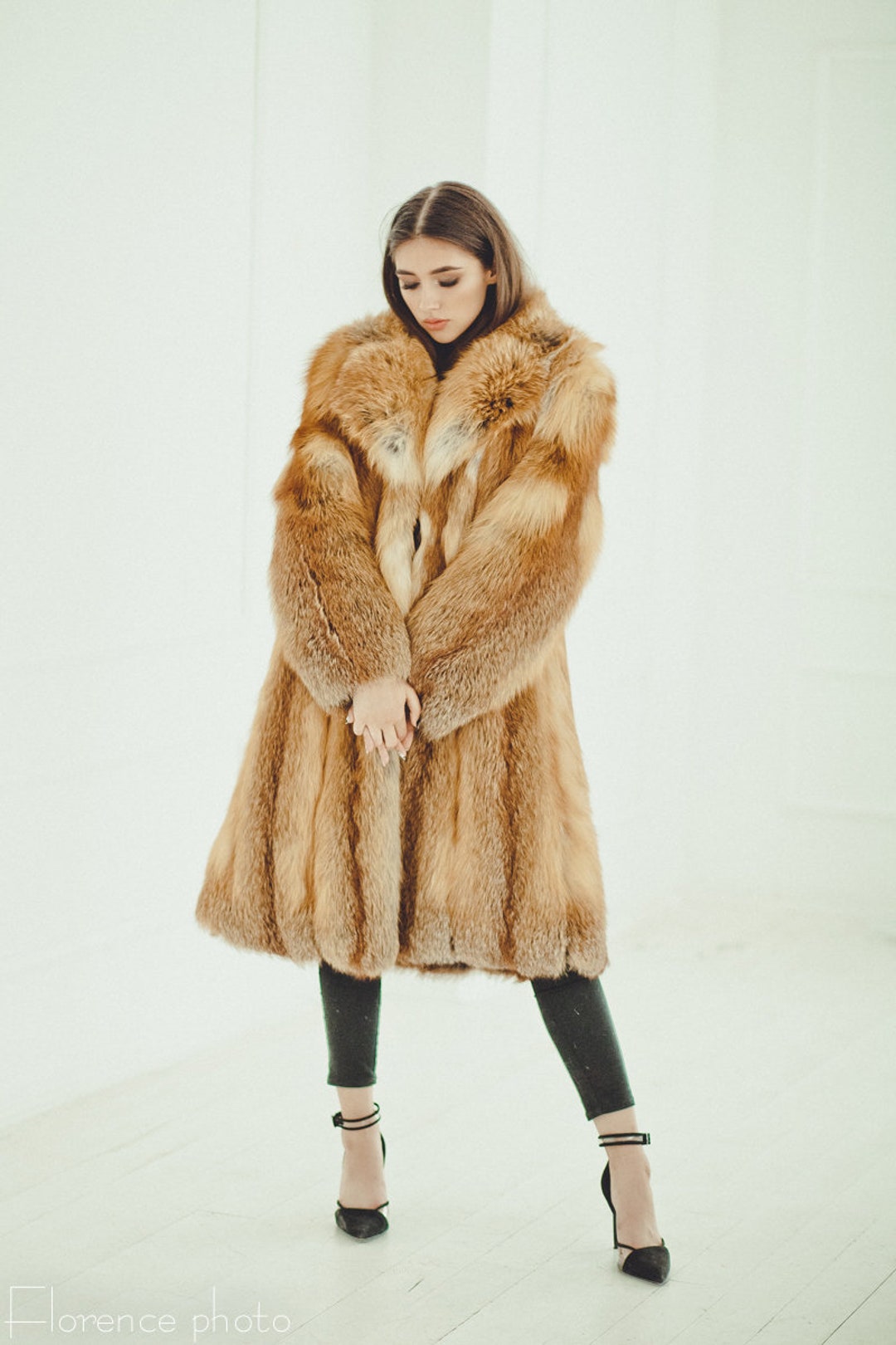 Fox Fur Coat Women's Long Winter Coats Oversized Fur - Etsy