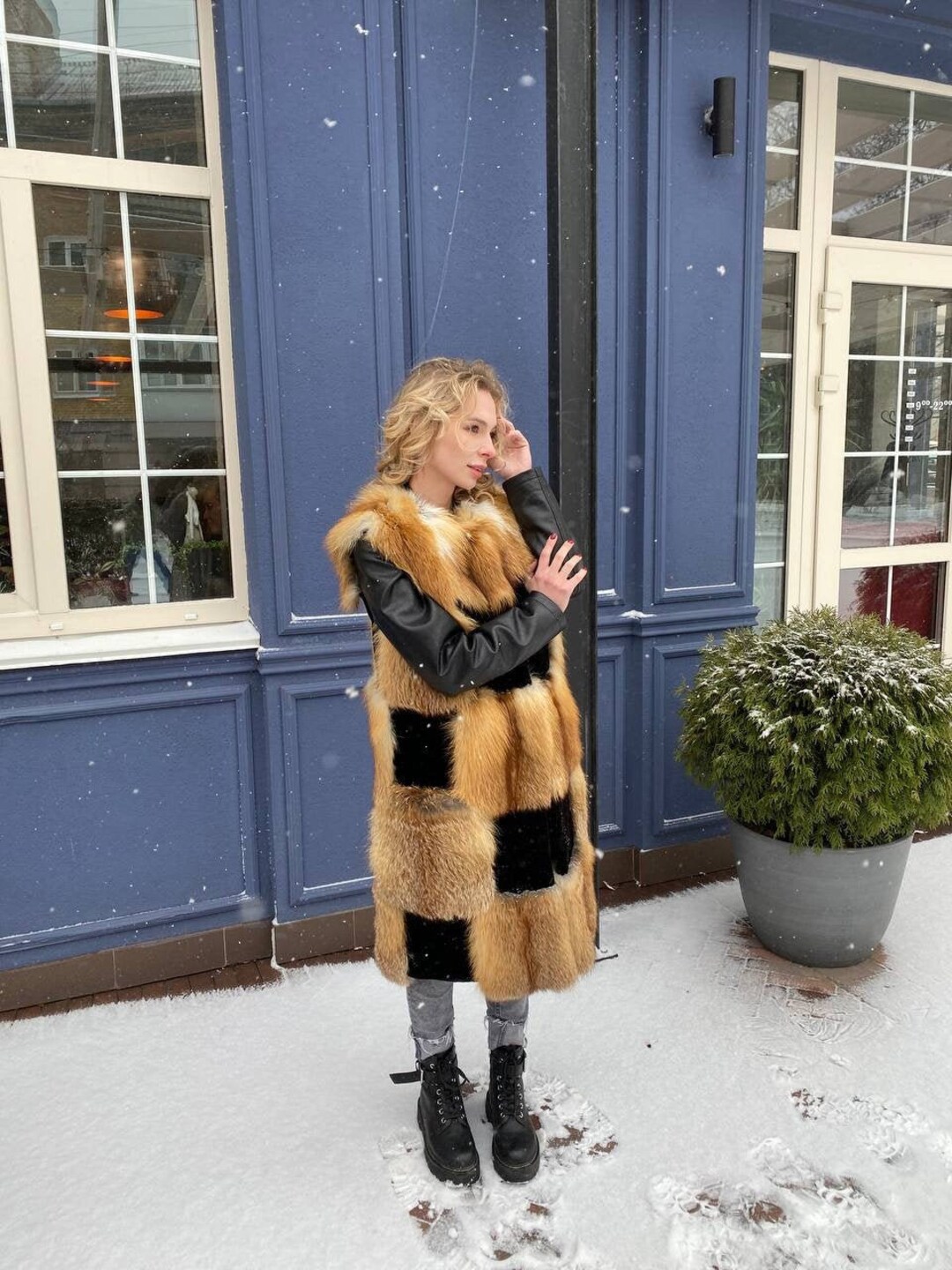 Rotfuchs Pelzweste für Frauen Lange Echtpelzweste Ärmelloser