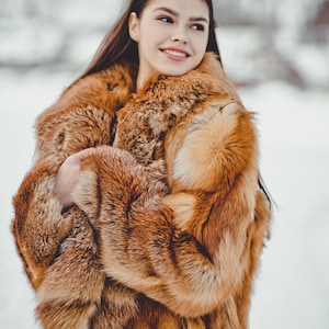 Long Fox Fur Coat Women's Winter Coats Oversized Red Real Fur Coat - Etsy