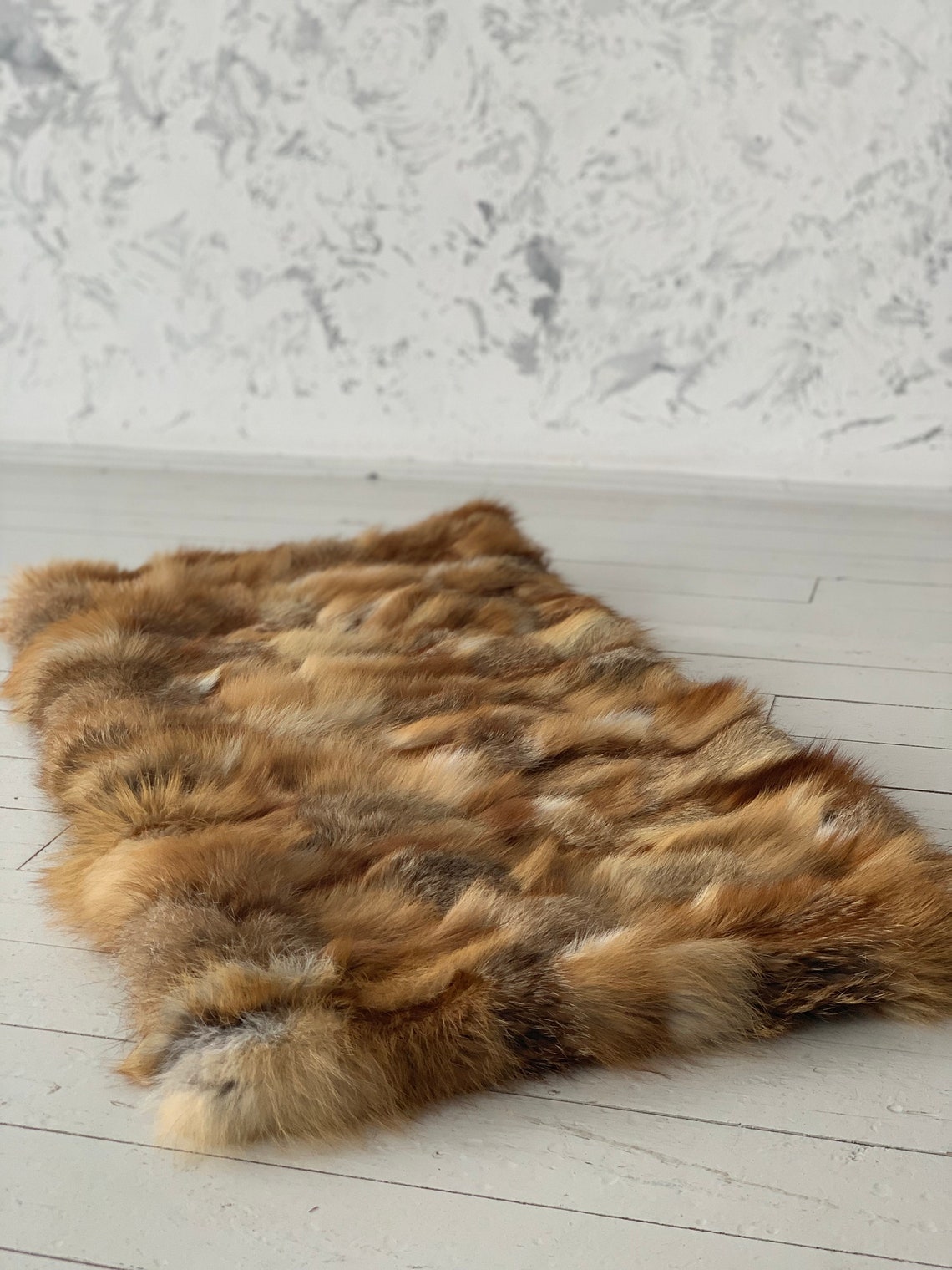 Fox Fur Rug Real fox fur carpet Fox Fur Living Room Decor Etsy