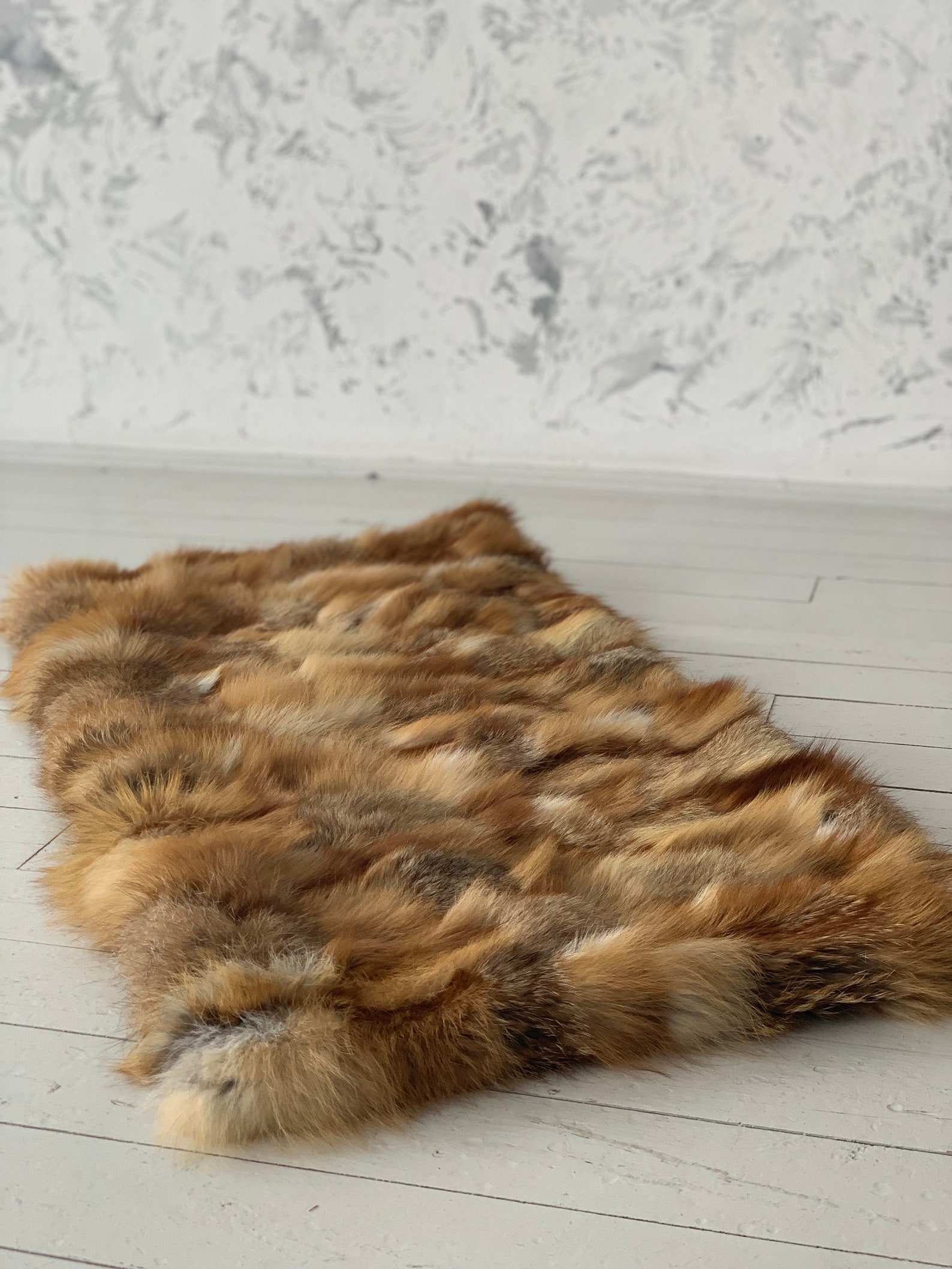Fox Fur Rug Real Fox Fur Carpet Fox Fur Living Room Decor Etsy Canada