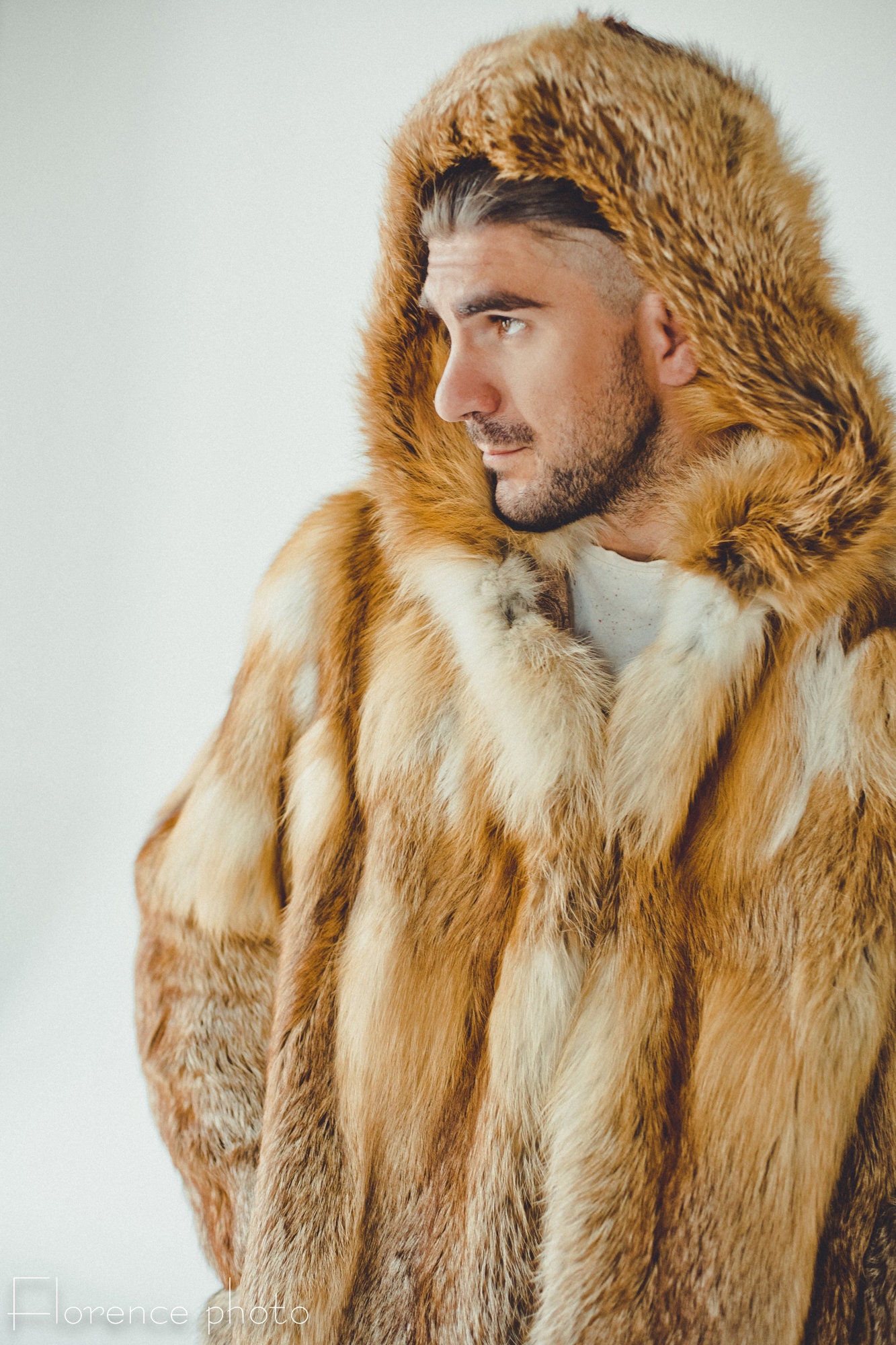 Mens Fox Fur Coat Winter Jacket Men Oversized Fur Coats 