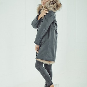 Winter Parka Coat Womens Hodded Jacket Windbreaker Eskimo Parka Gift ...