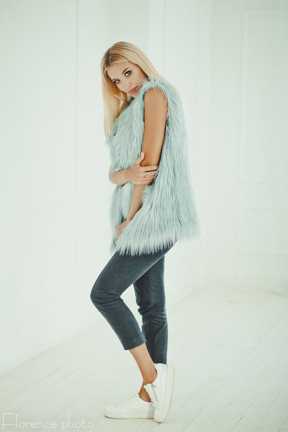 Womens store shaggy vest