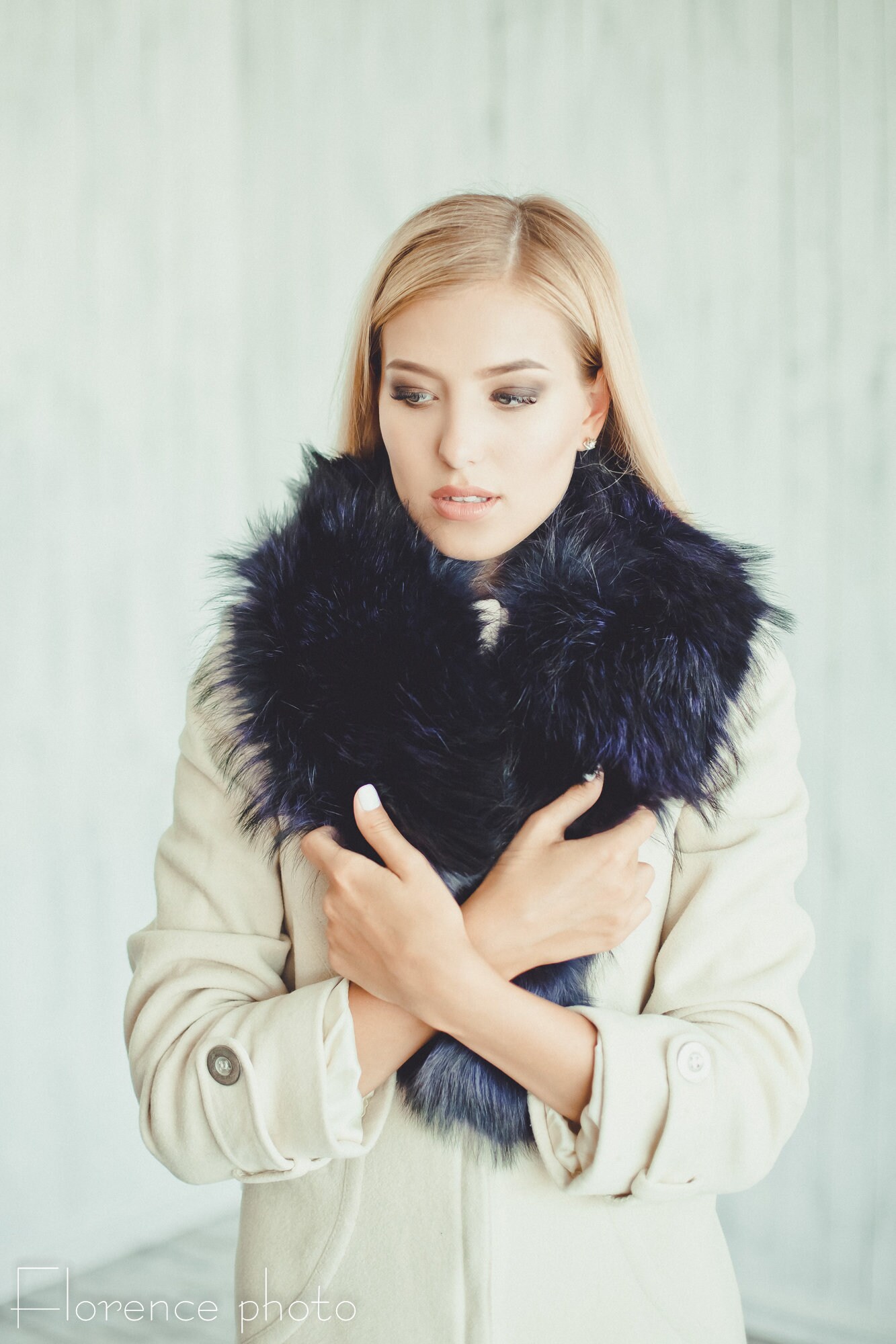 White Fur Collar for Jacket Women Detachable Shawl Winter Etsy