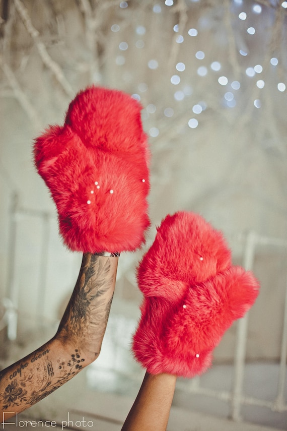 real fur hats and gloves