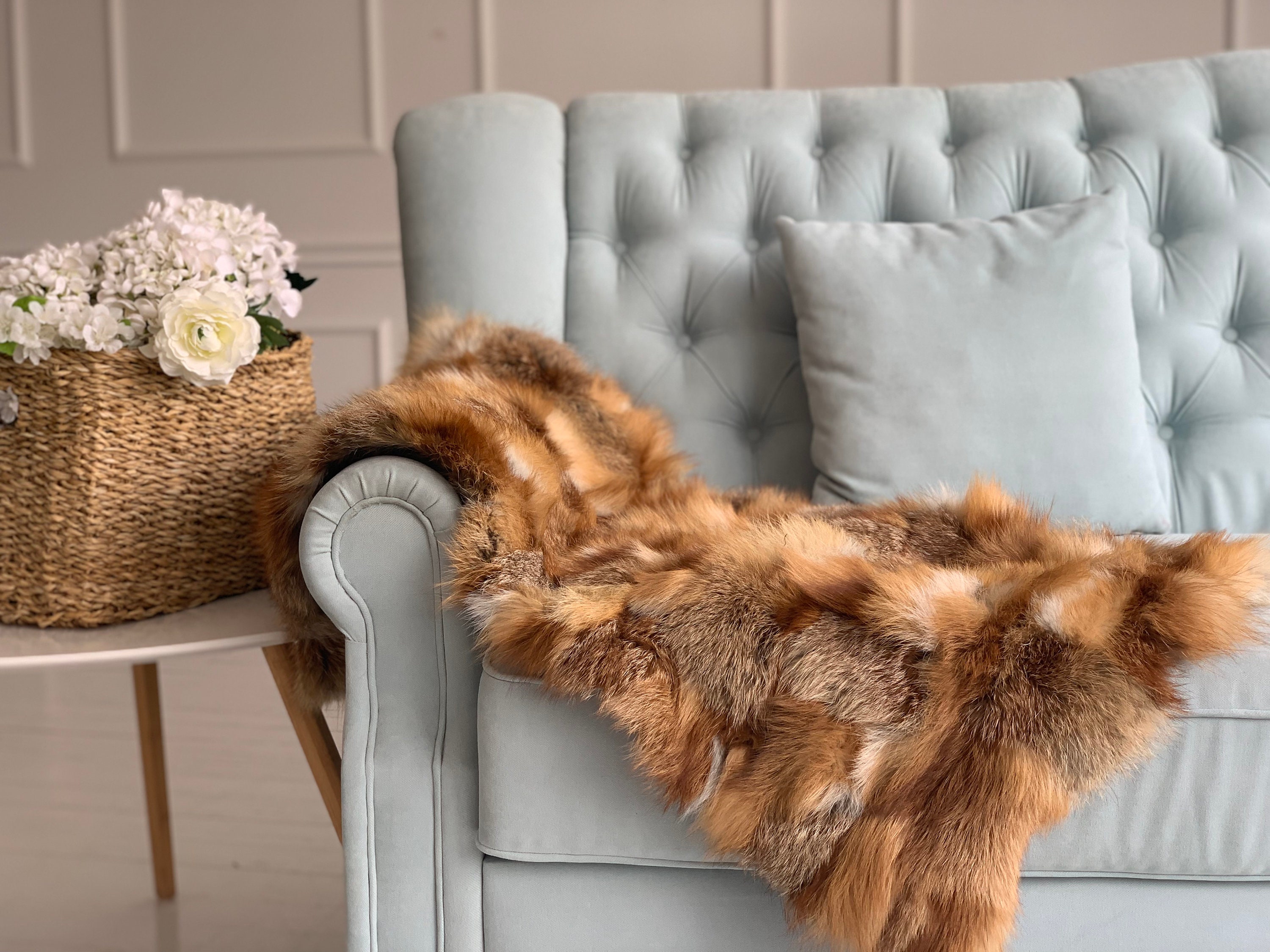 Fox Fur Rug Real Fox Fur Carpet Fox Fur Living Room Decor Etsy Canada