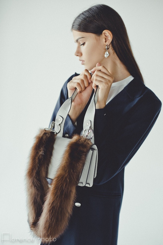 Fur bag strap sale