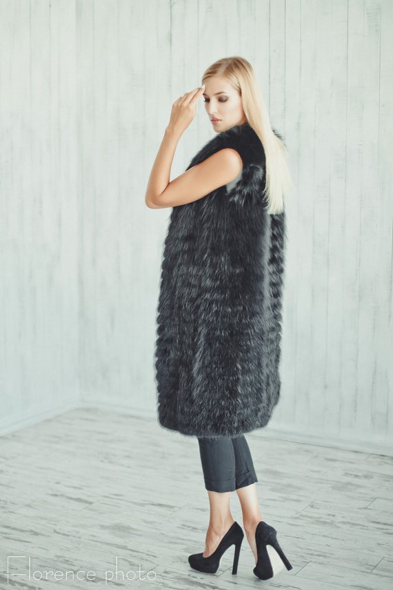 GL SUIT Lungo Faux Fur Vest Gilet Senza Maniche Giacca Donna Shaggy Aperto Cardigan Gilet del Panciotto della Pelliccia L'autunno e l'inverno Cappotto Outwear,Peach Pink,L