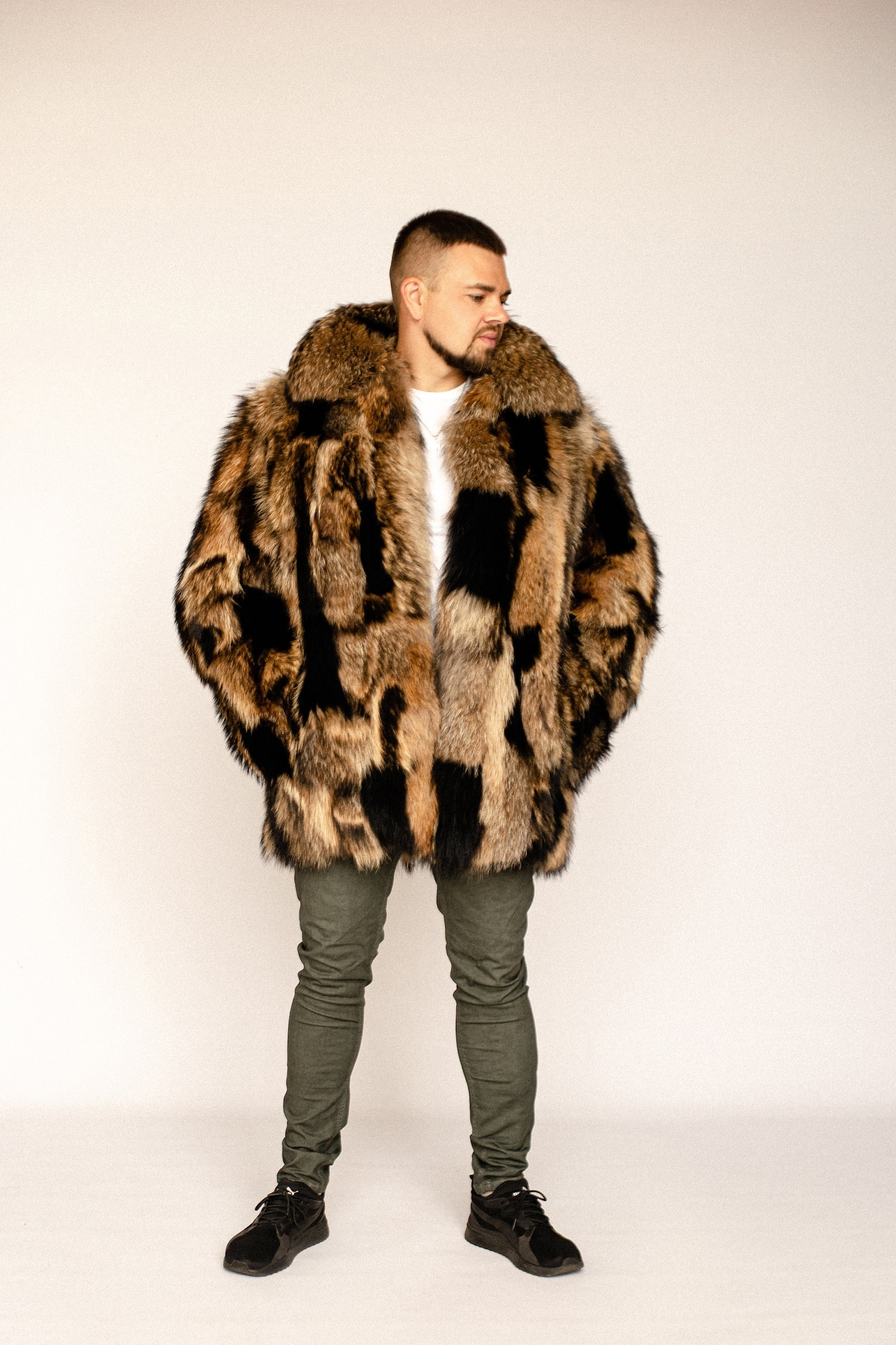 Mens Fur Jacket Winter Coat Men Oversized Fur Coats Male Etsy