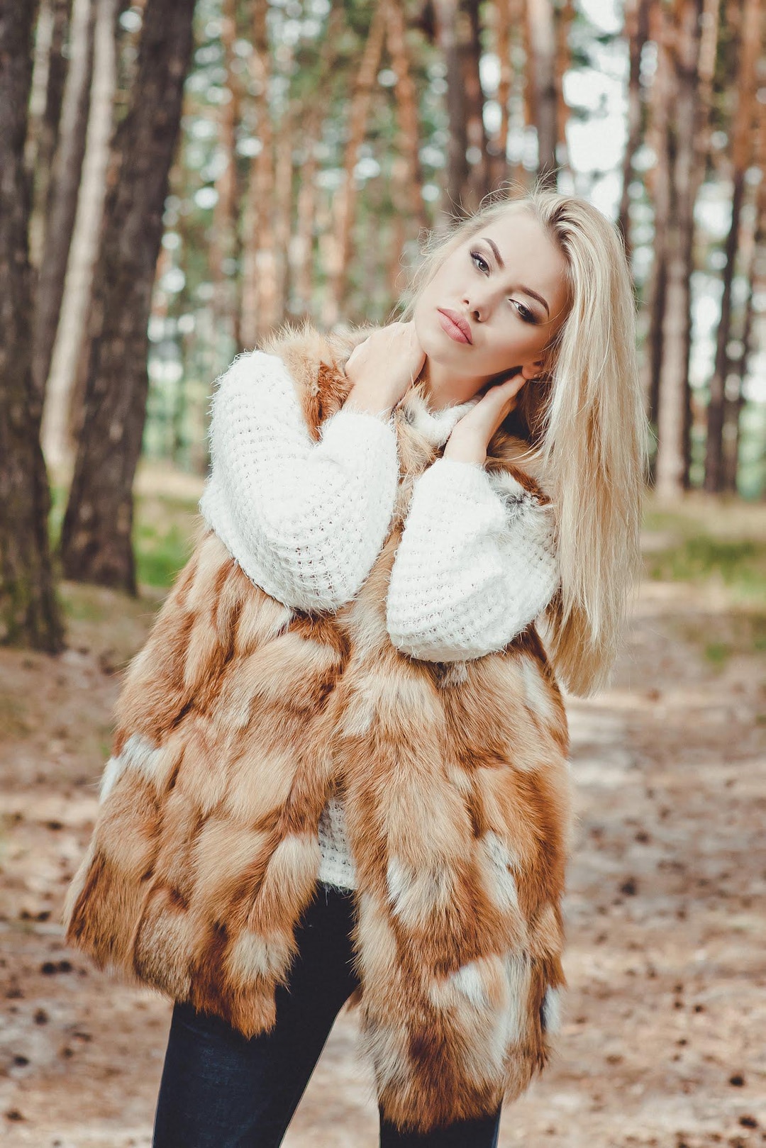 Rotfuchs Pelzweste für Frauen Echtpelz Winterweste