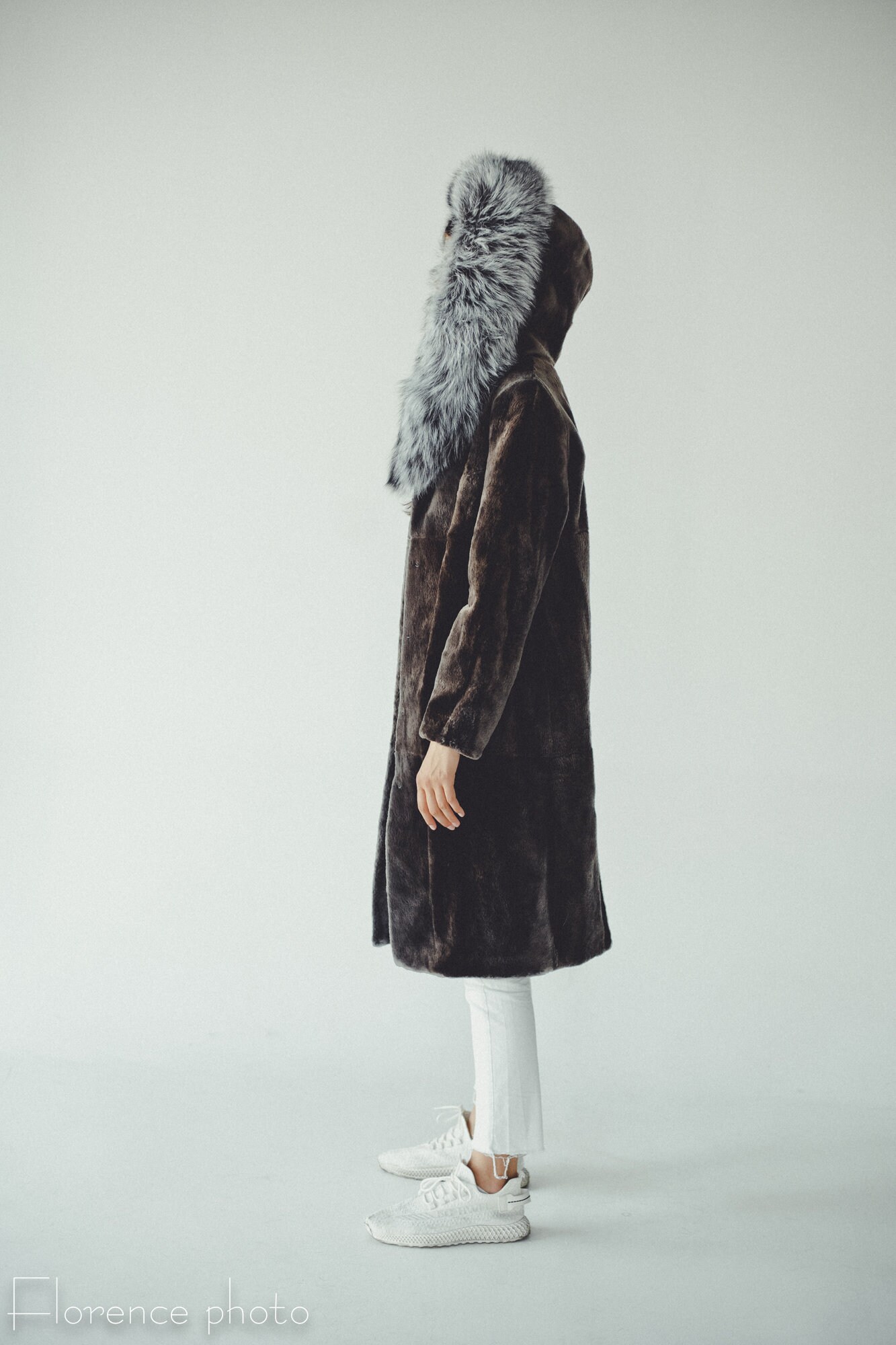 Silver Fox and Sheared Beaver Hooded Fur Coat | Women's Long