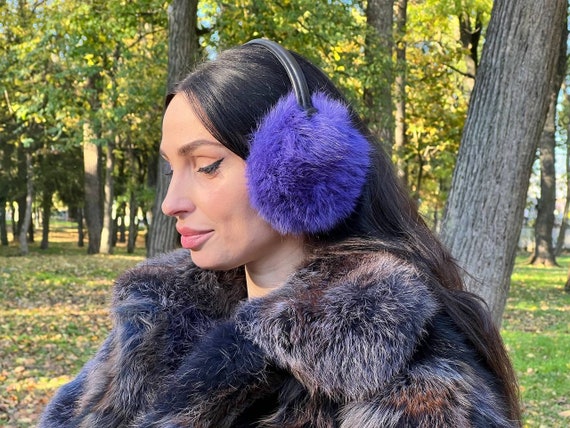 Womens Real Fox Fur Earmuffs Warm Ear Protection Headwear Ear Muffs Headband