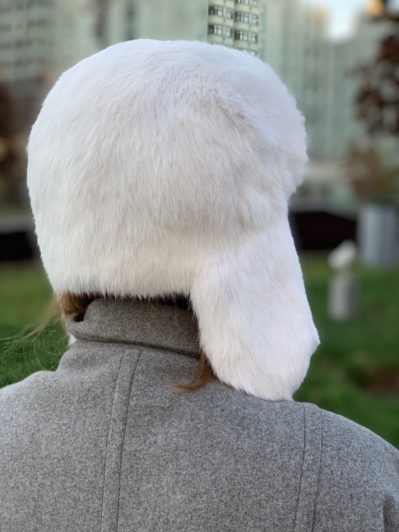 White Fur Hat with Ear Flaps Ushanka Russian Womens Etsy