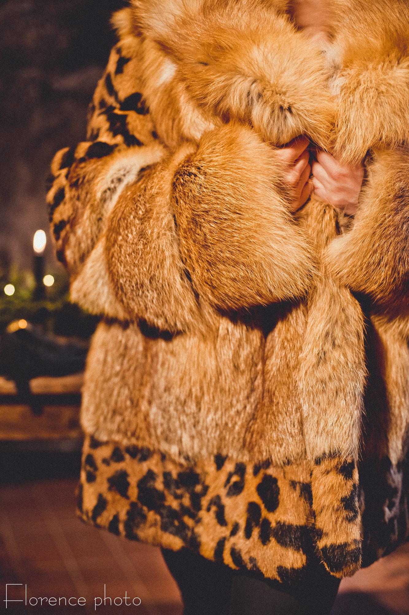 Cappotto Invernale Donna In Finta Pelliccia Di Volpe Leopardata &ndash; Giacca Parka Imbottita Taglia XL