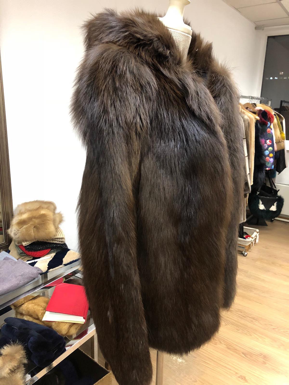Fox fur on sale coat for sale