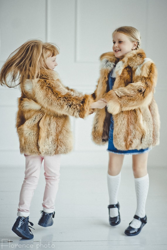 Personalized Baby Fox Fur Coat for Kids 