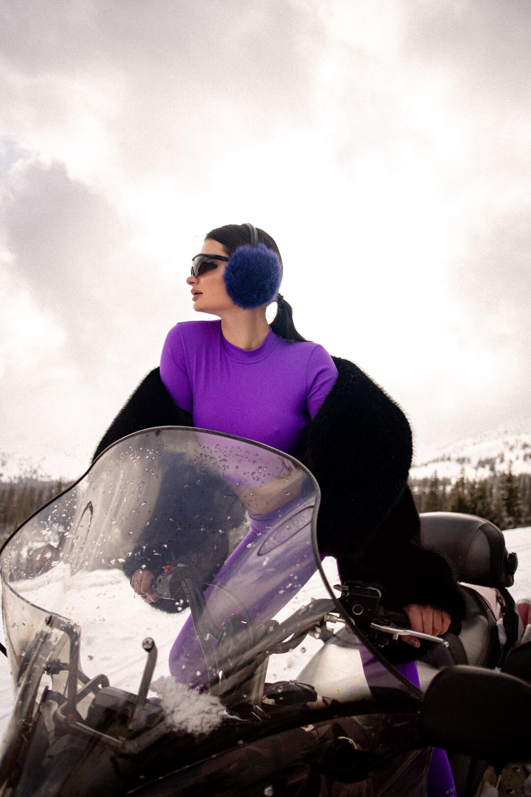 Purple Rabbit Fur Earmuffs | Adjustable Winter Ear Warmers - Etsy UK
