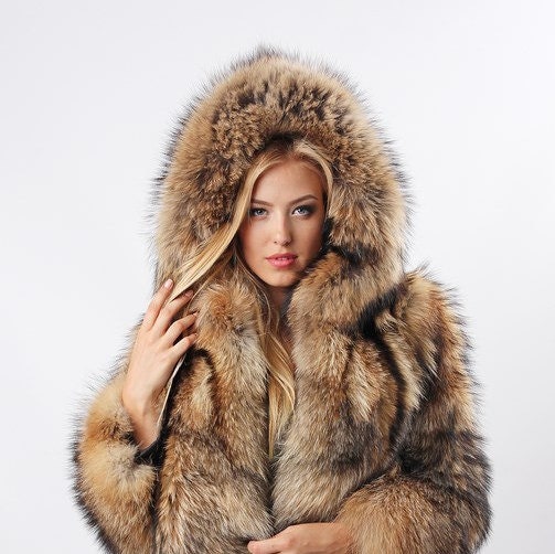 Fur Jacket Women Hodded Raccon Coat Winter Coats for Women - Etsy Canada