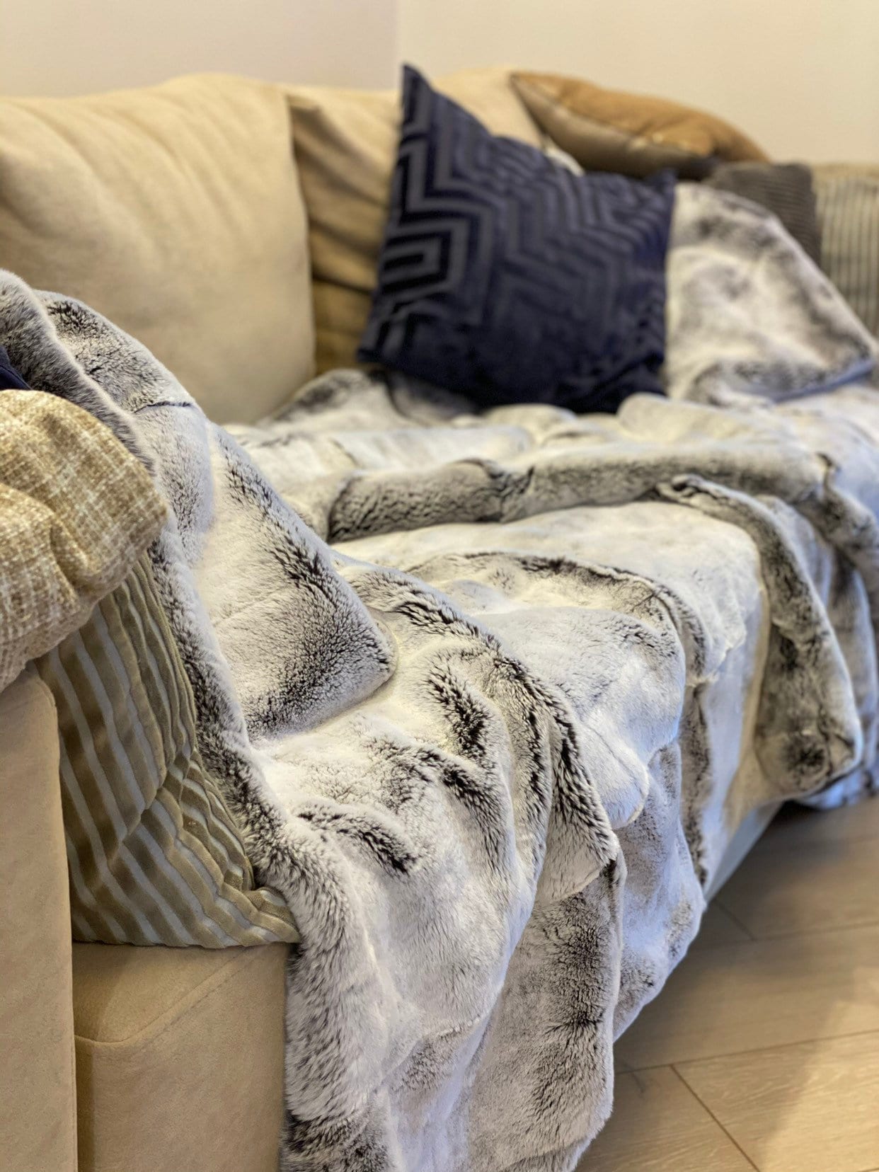 Real Fur Throw Rabbit Fur Blanket Luxury 50th Anniversary Etsy