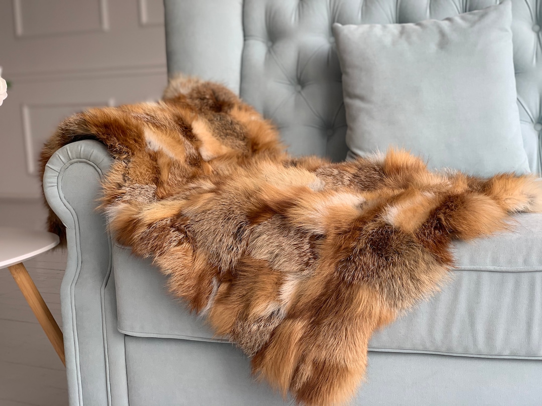 Fox Fur Rug Real Fox Fur Carpet Fox Fur Living Room Decor Etsy
