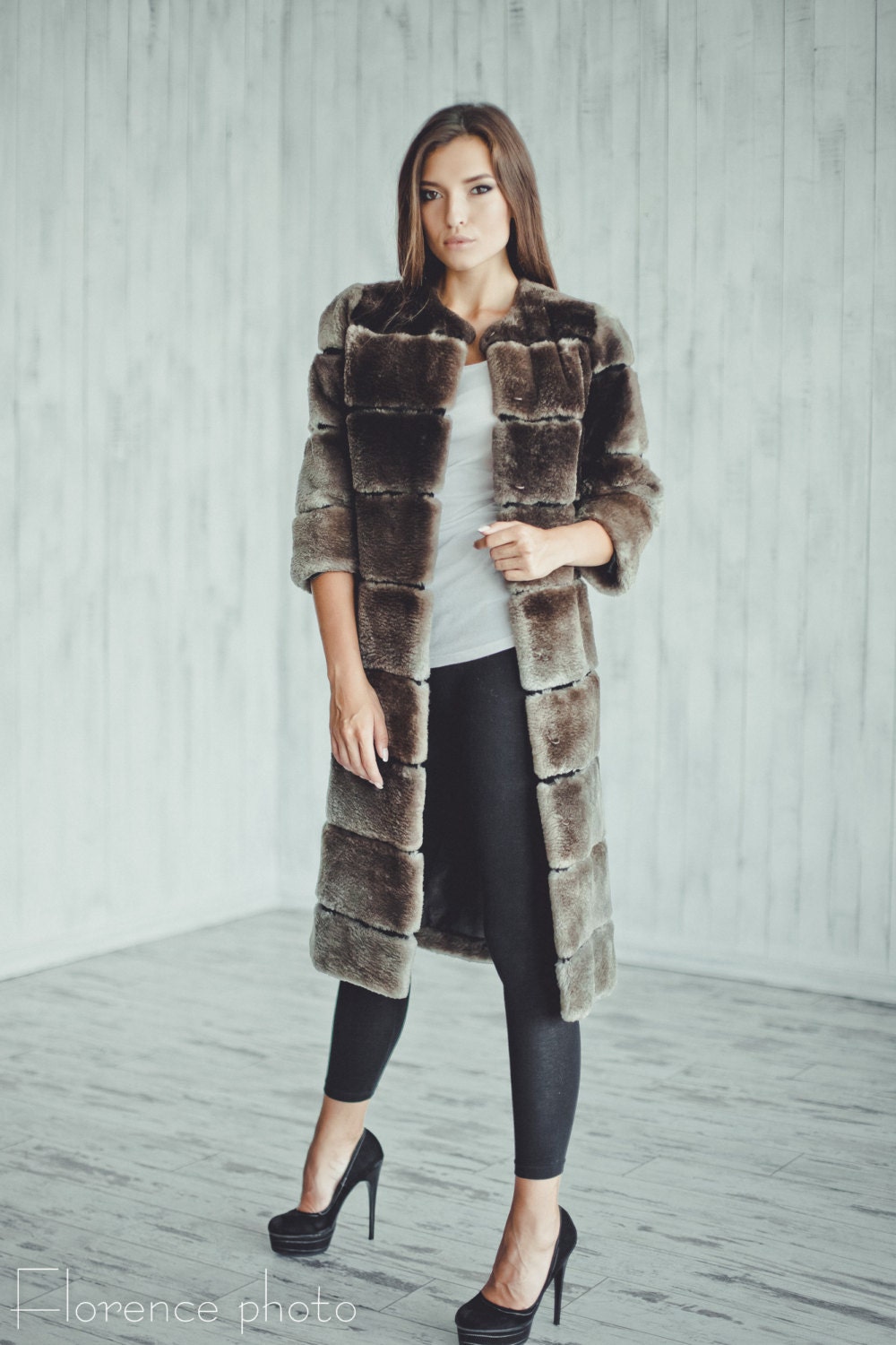 Beaver Fur Coat Women Grey Long Winter Coats Womens Jacket - Etsy
