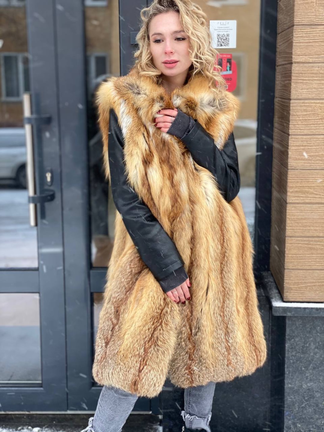 Red Fox Fur Vest | Long Sleeveless Jacket, Winter Luxury - Etsy