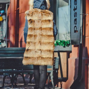 Fox Fur Parka Coat Womens Winterjas Lange jas met capuchon Windbreaker Eskimo 8e verjaardag Cadeau voor haar afbeelding 8