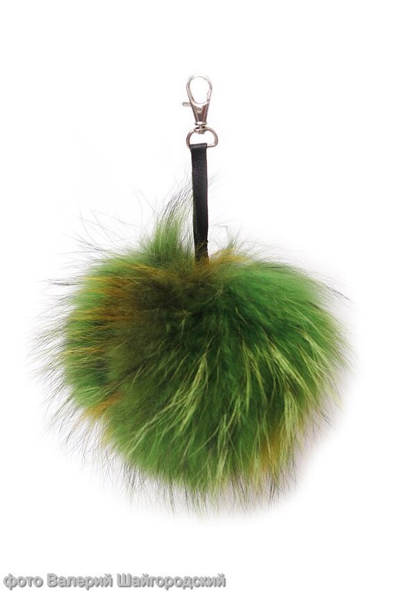 Green pom pom best sale keyring