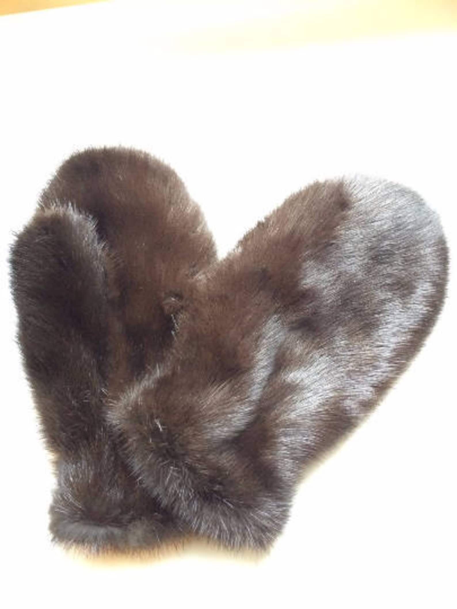 Mink Fur Gloves Real Fur Mittens Women Winter Arm Warmers Etsy