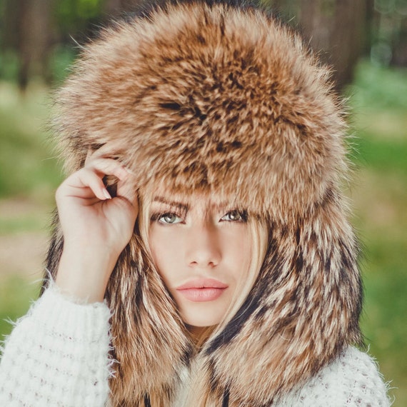 Pink Fur Hat for Winter Women Ushanka Russian Hats Trapper 