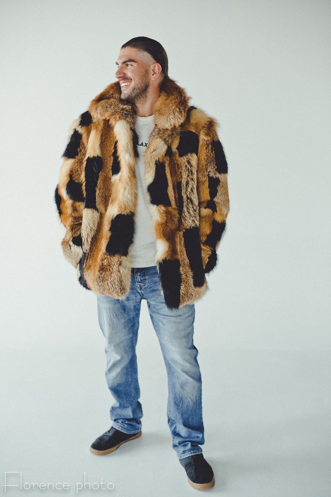 ジャケット・アウター sasquatch fabrix fake far jacket Men's Fox Fur Jacket I Winter Oversized Real Fur Coat - Etsy