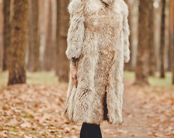 レディースコヨーテファーコート｜ロング丈リアルファーウィンター