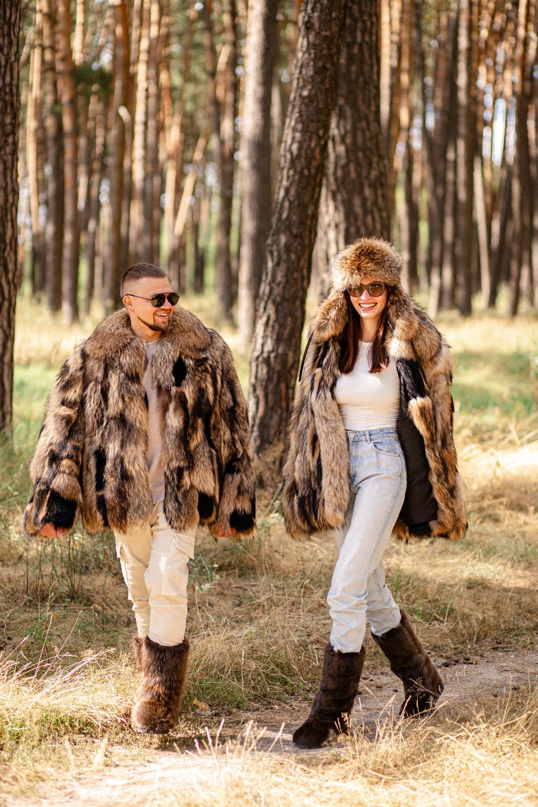 Mens Real Raccoon Fur Jacket I Winter Oversized Genuine Fur Coat