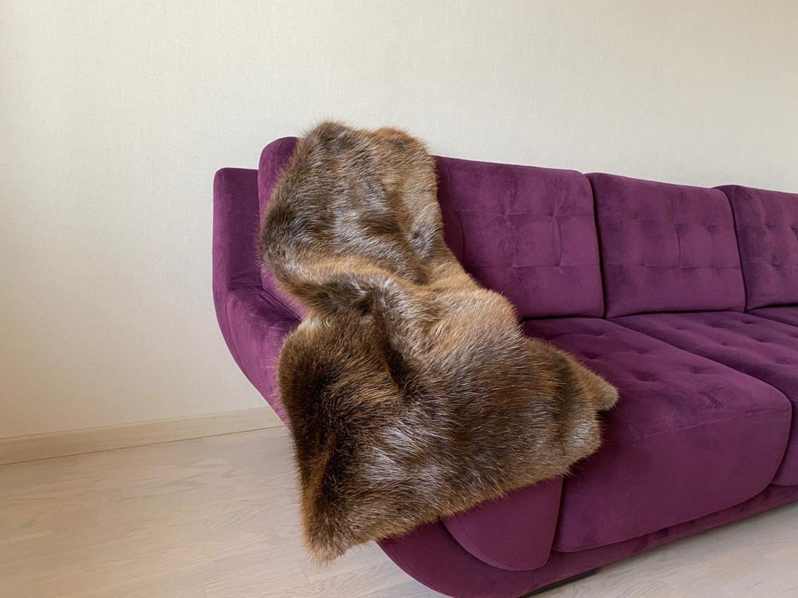 Real Fur Rug Beaver fur carpet Living Room Decor Etsy