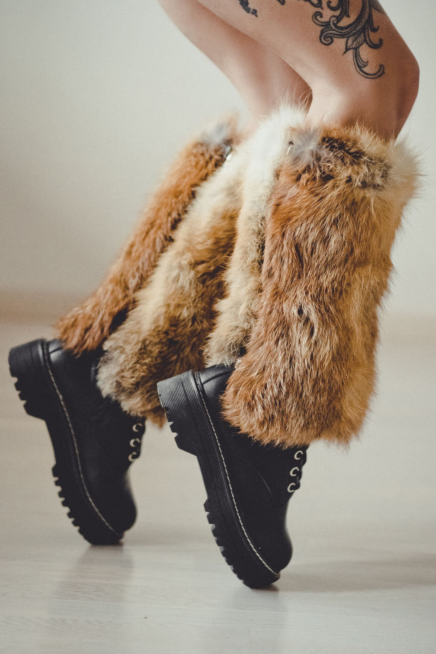 Fox Fur Leg Warmers Womens Winter Gaiters Etsy