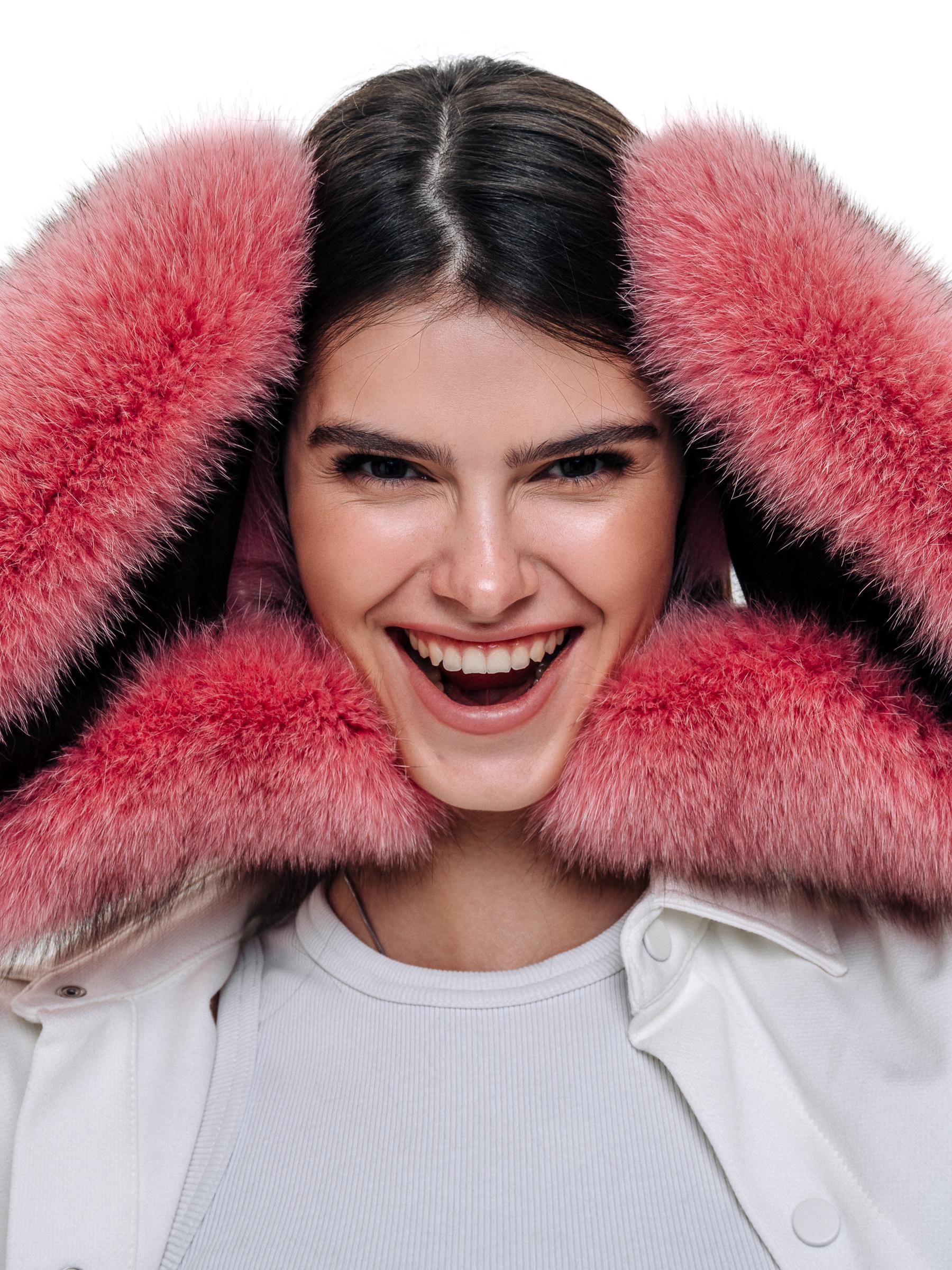 ファー ミトン ミンク ショッキングピンク 新品 匿名配送 ピンクのファーミトン - 本物のポーラーフォックスファー手袋