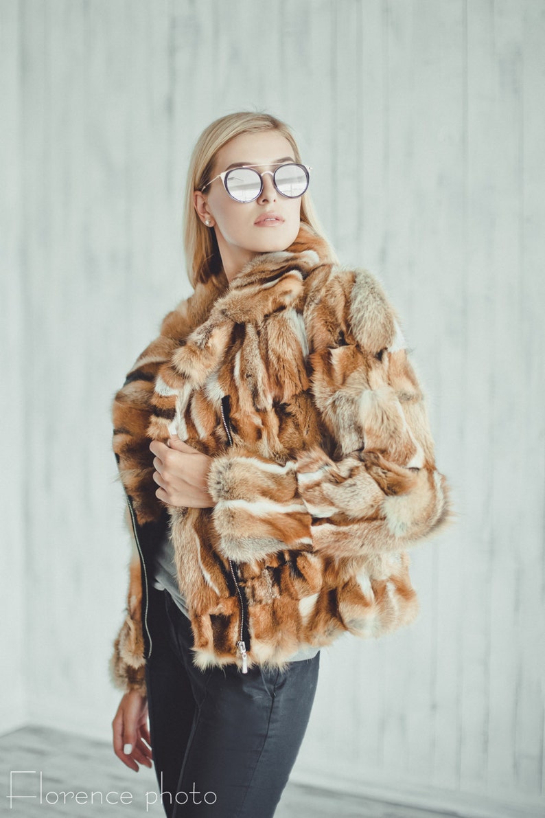 fox fur bomber jacket