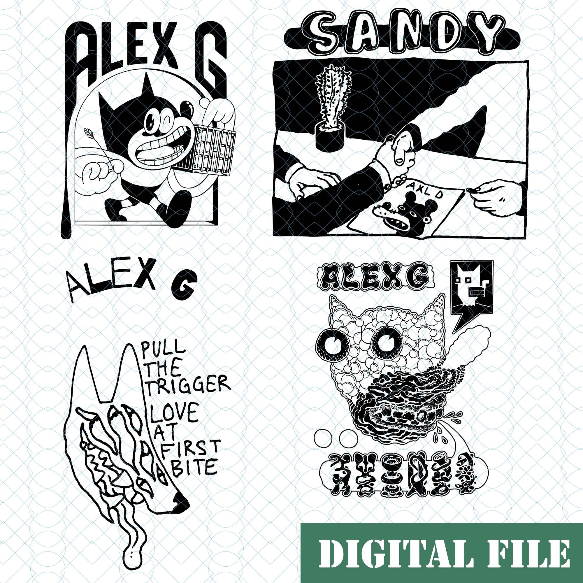 Vintage Alex G Sandy Album Instant Download PNG, Alex G Vintage PNG