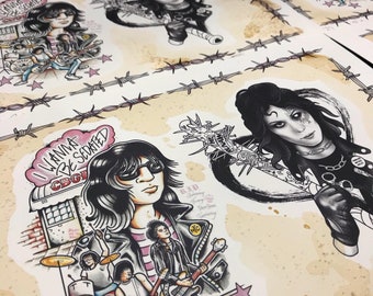 Punk Split Sheet A4, Ramones, Joan Jett