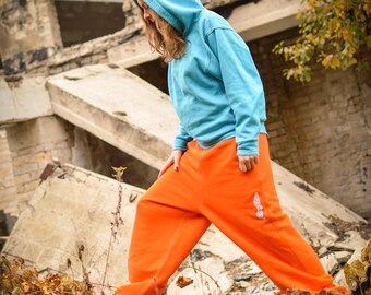 Orange baggy sweatpants hotsell