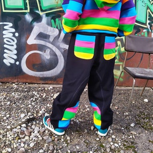 Baggy Rainbow Sweatpants – Unisex Cotton Joggers, Colorful Loungewear, Festival Pants, Cozy Streetwear