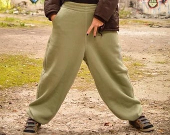 Khaki Sweatpants, Plus Size Hiphop Joggers Men Women Casual